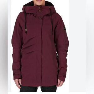 686 Parklan Burgandy Lose Control Mystique Insulated Hooded Ski Jacket Coat S